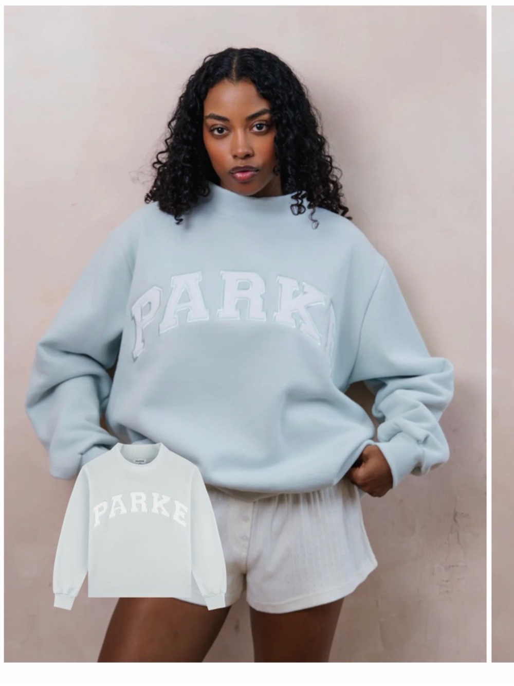 SOLD OUT Parke Bridal Varsity Mockneck Pale Blue L/XL